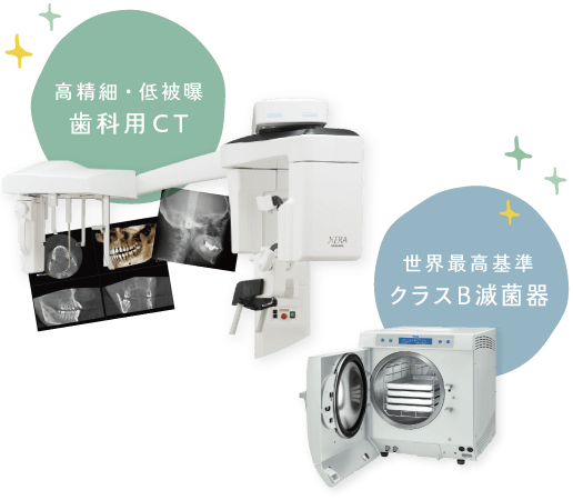 高精細・低被曝 歯科用CT 世界最高基準 クラスB滅菌器