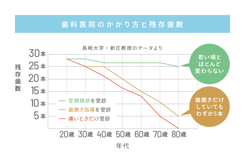 歯科医院のかかり方と残存歯数