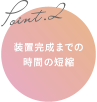 装置完成までの時間の短縮